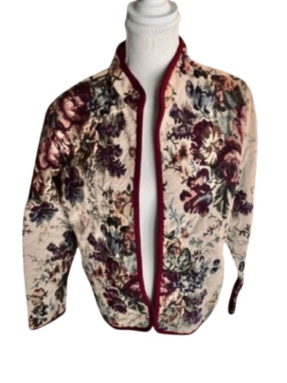 Floral Tapestry SERENGETI Jacket Cotton Blend Vintage Medium Lightweight